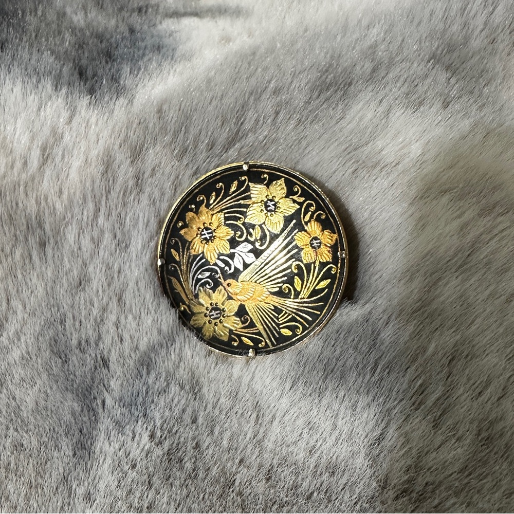 Vintage Spanish Damascene Brooch - Picture 3 of 12